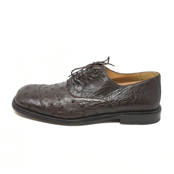 Mezlan Oxfords Shoes Size 10.5 Brown Full Ostrich main image 6